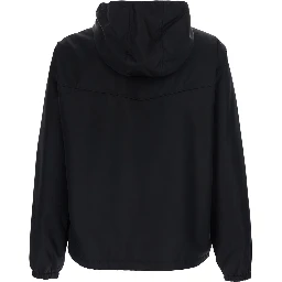 Black jacket with Medusa logo patch on the front in Tech Fabric men