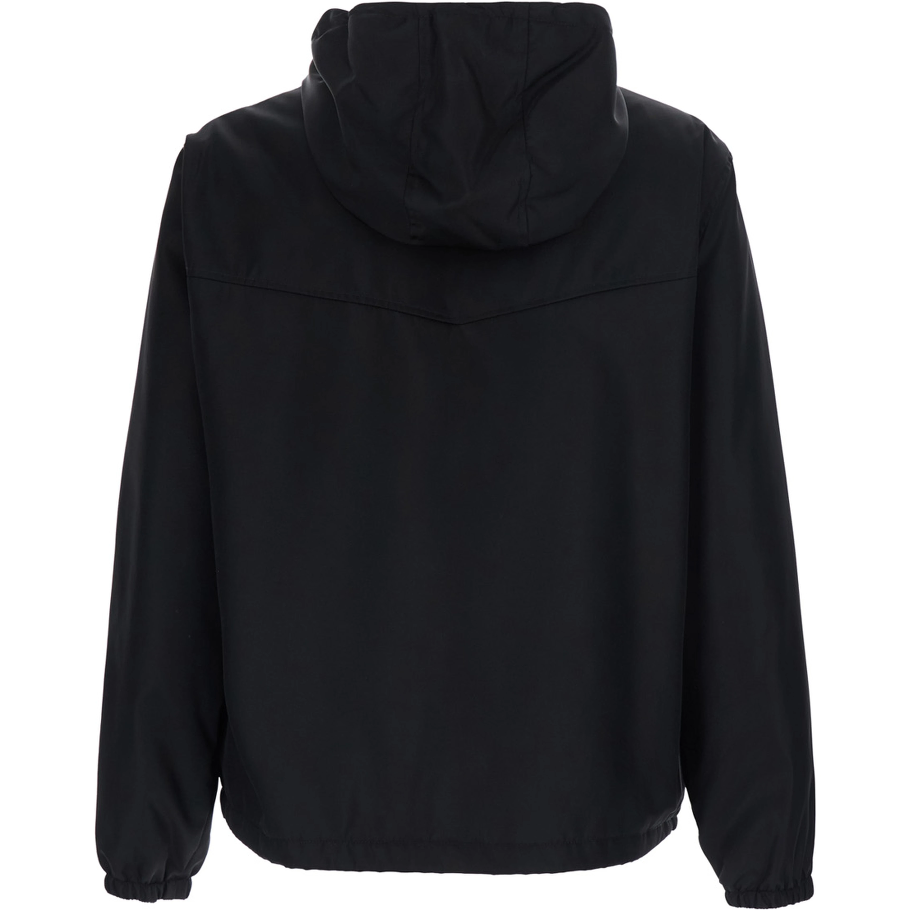 Black jacket with Medusa logo patch on the front in Tech Fabric men