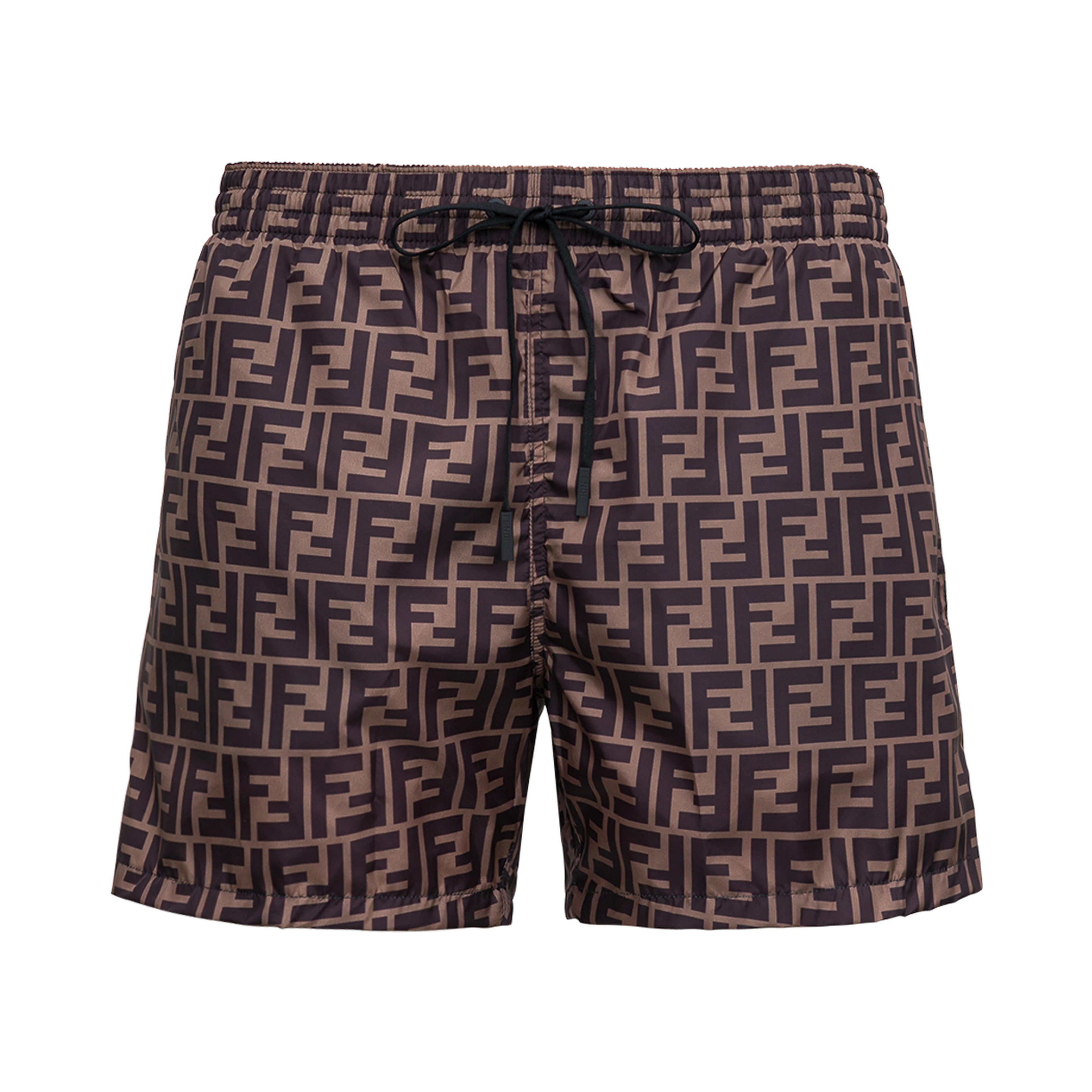 FF Fabric Brown Swim Shorts for Men