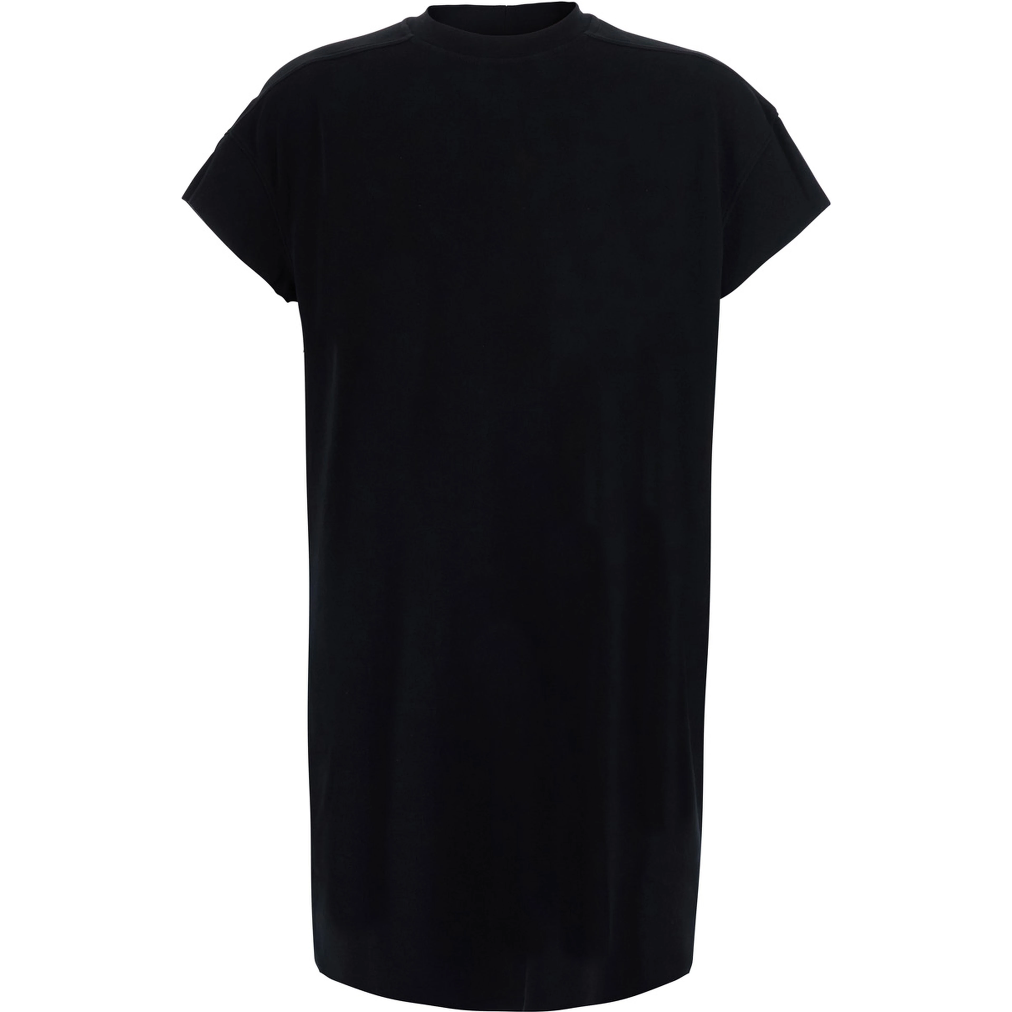 Jumbo Black T-shirt with ribbed crew neck and dropped shoulders in cotton for men
