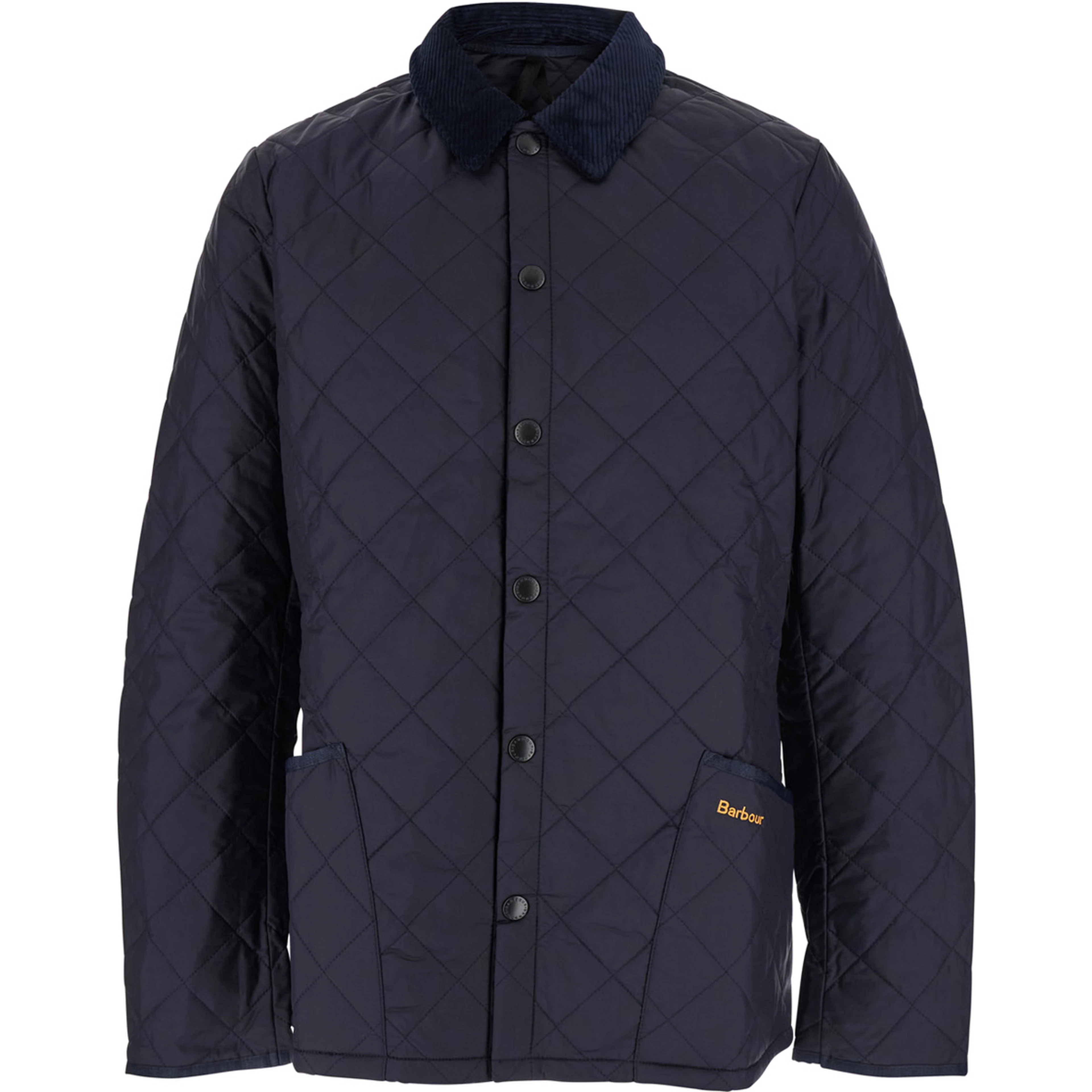 Jacket Heritage Liddesdale with Classic Ribbed Collar and Logo Lettering on the Front in Tech Fabric Blue Men