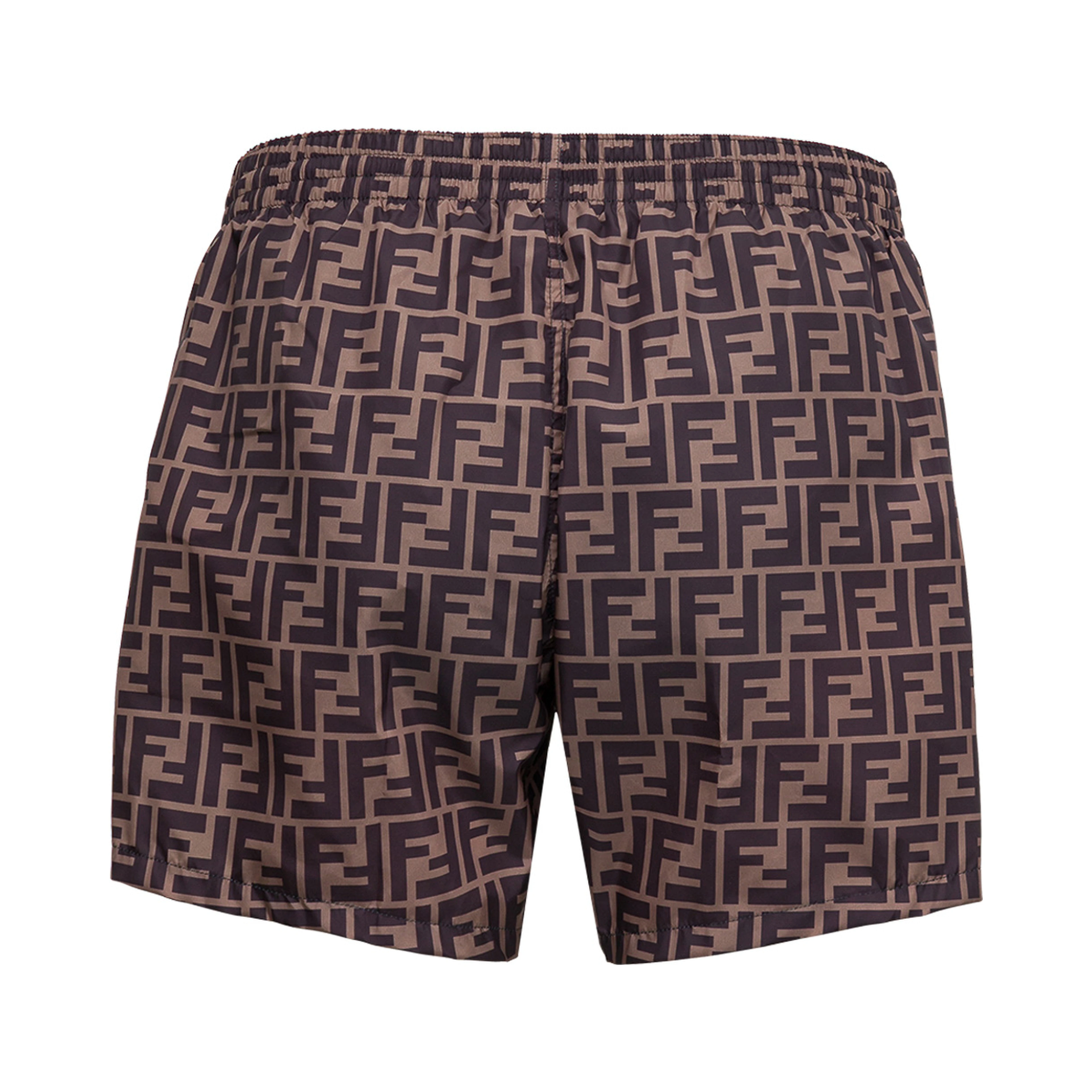 FF Fabric Brown Swim Shorts for Men