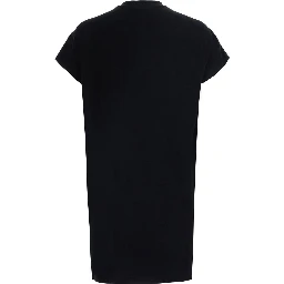 Jumbo Black T-shirt with ribbed crew neck and dropped shoulders in cotton for men