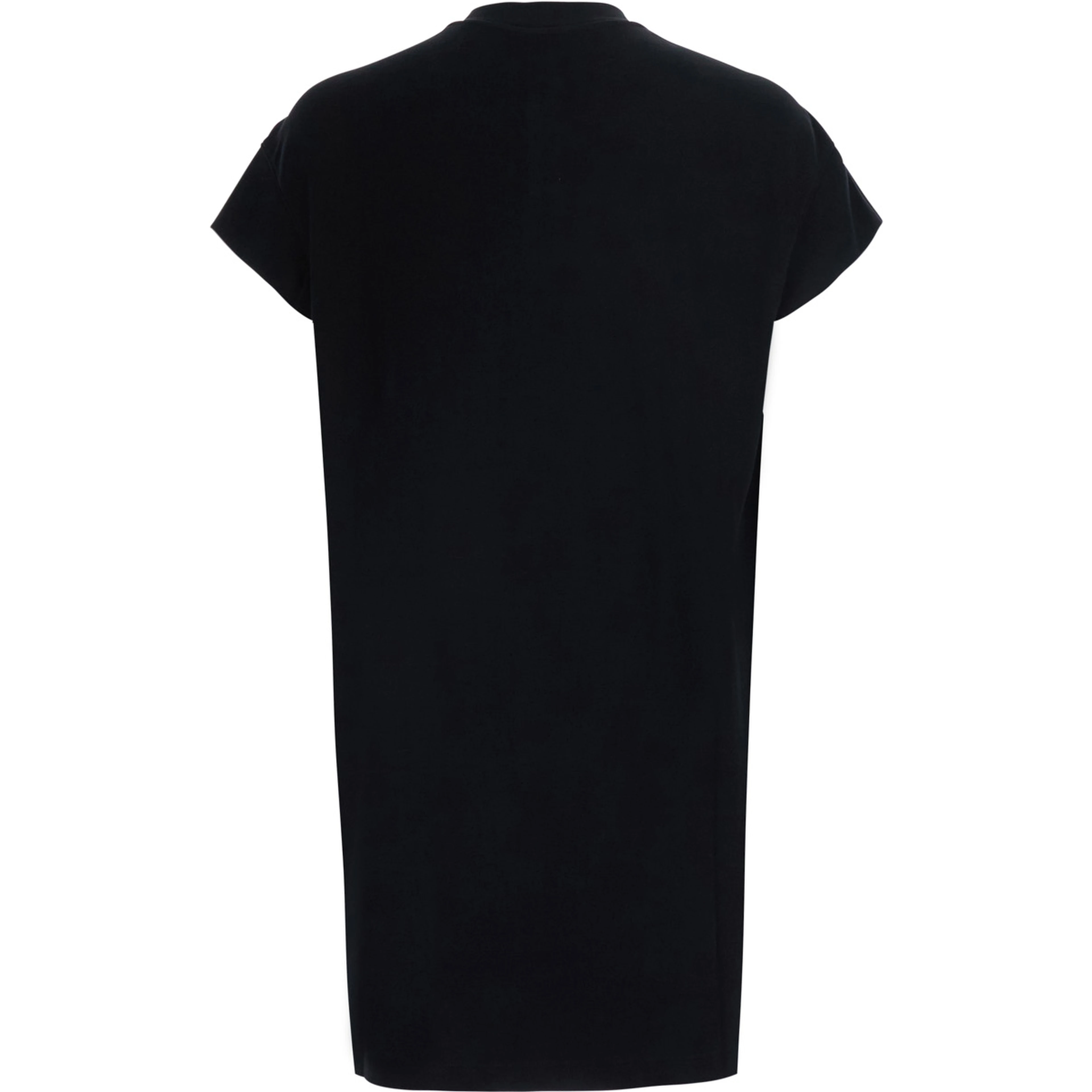 Jumbo Black T-shirt with ribbed crew neck and dropped shoulders in cotton for men