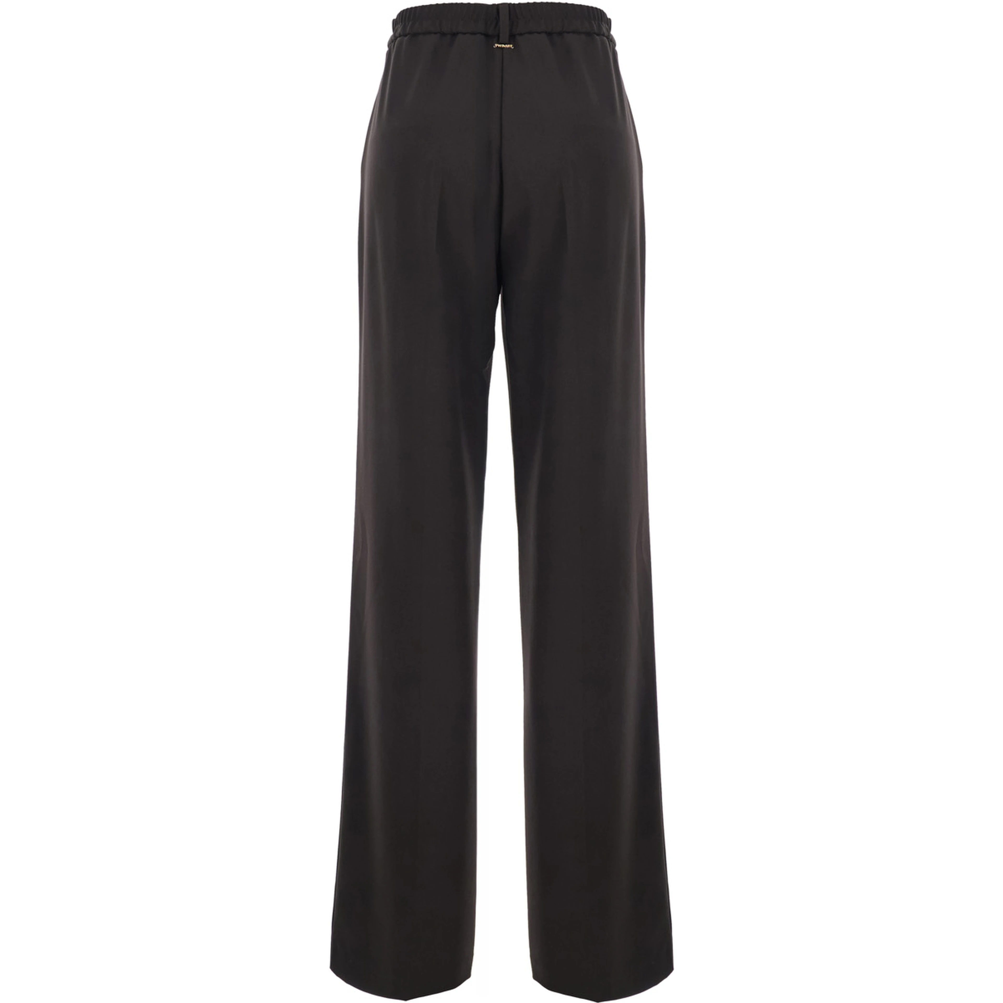 Brown Pants with elasticated back waist in stretch viscose blend women