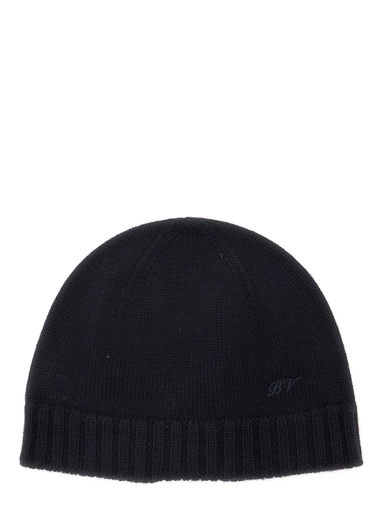 Blue Beanie with Logo lettering embroidery on the front in wool for men