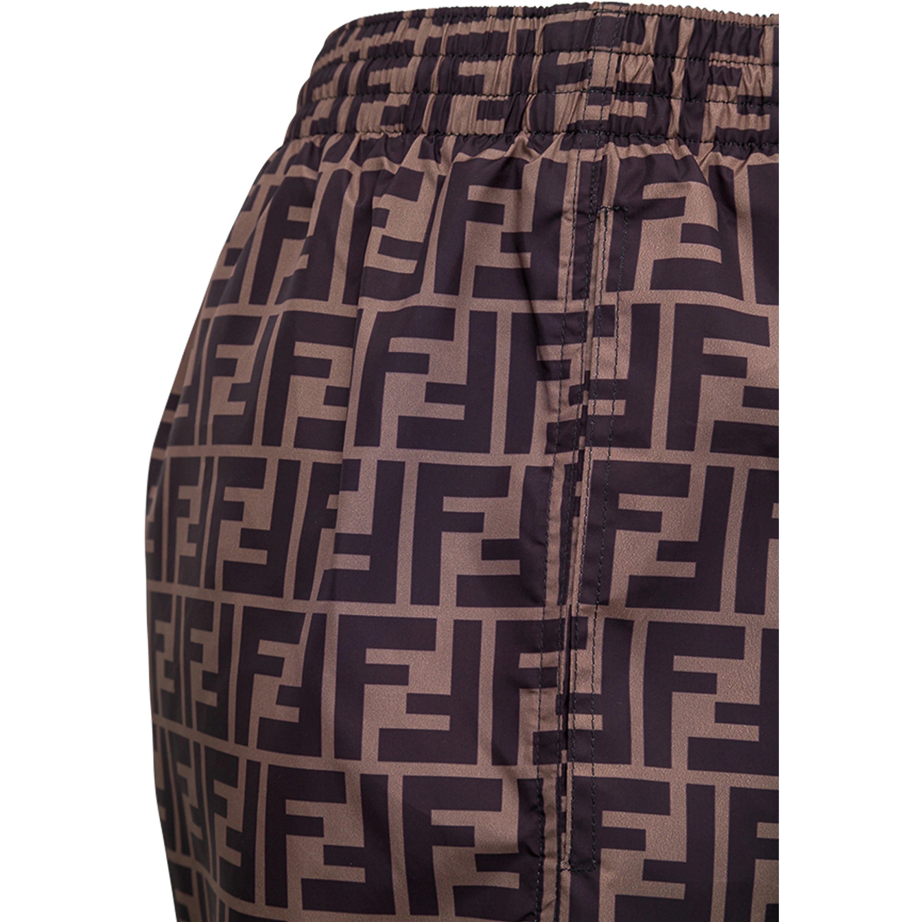 FF Fabric Brown Swim Shorts for Men