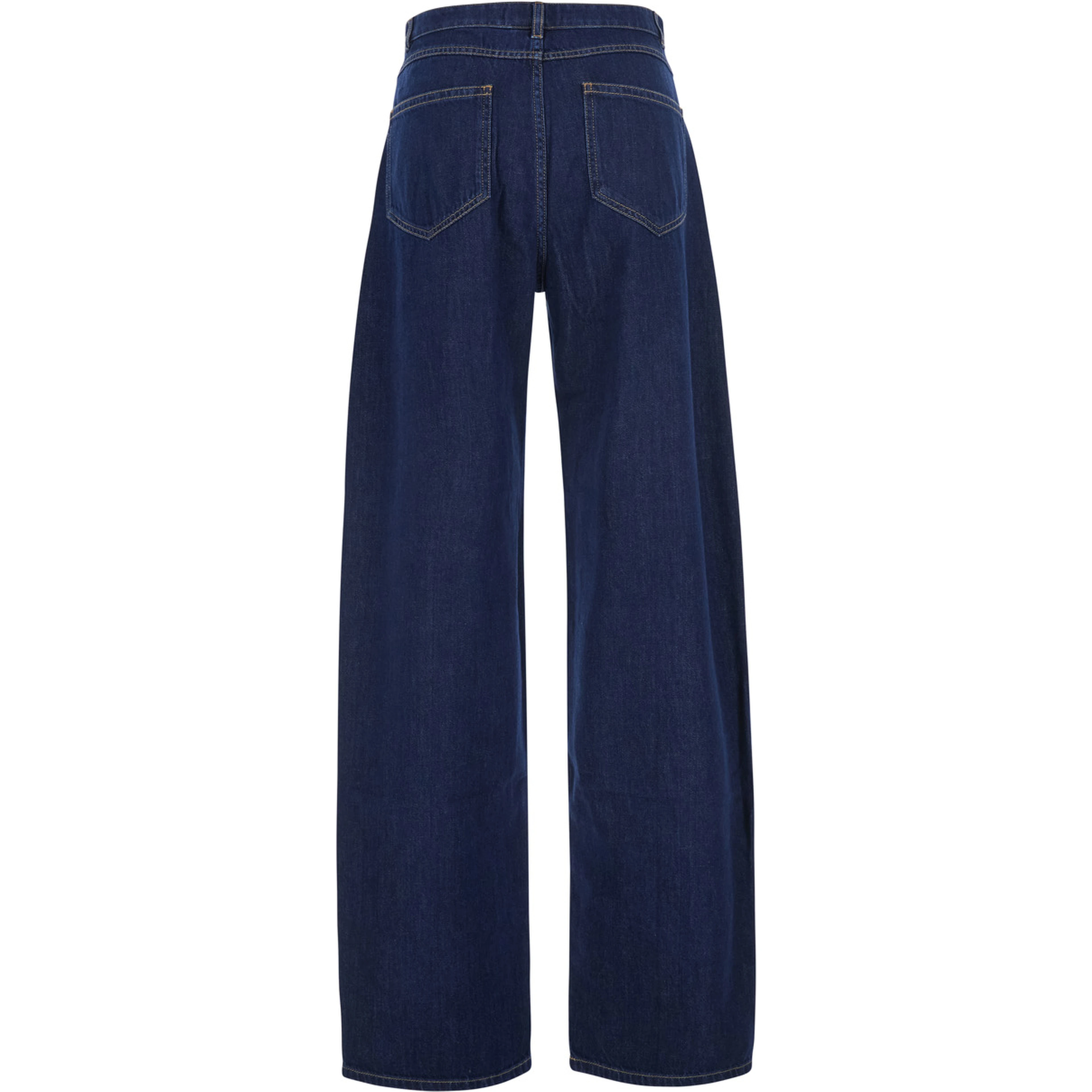 Conico Blue High-Waisted Jeans with Contrasting Stitching in Denim for Women