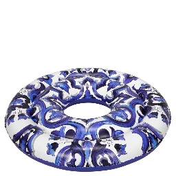 blue Inflatable with all-over majolica print in PVC