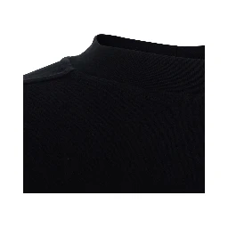 Jumbo Black T-shirt with ribbed crew neck and dropped shoulders in cotton for men