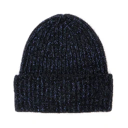 blue Hat with brim and fold in wool Blend men