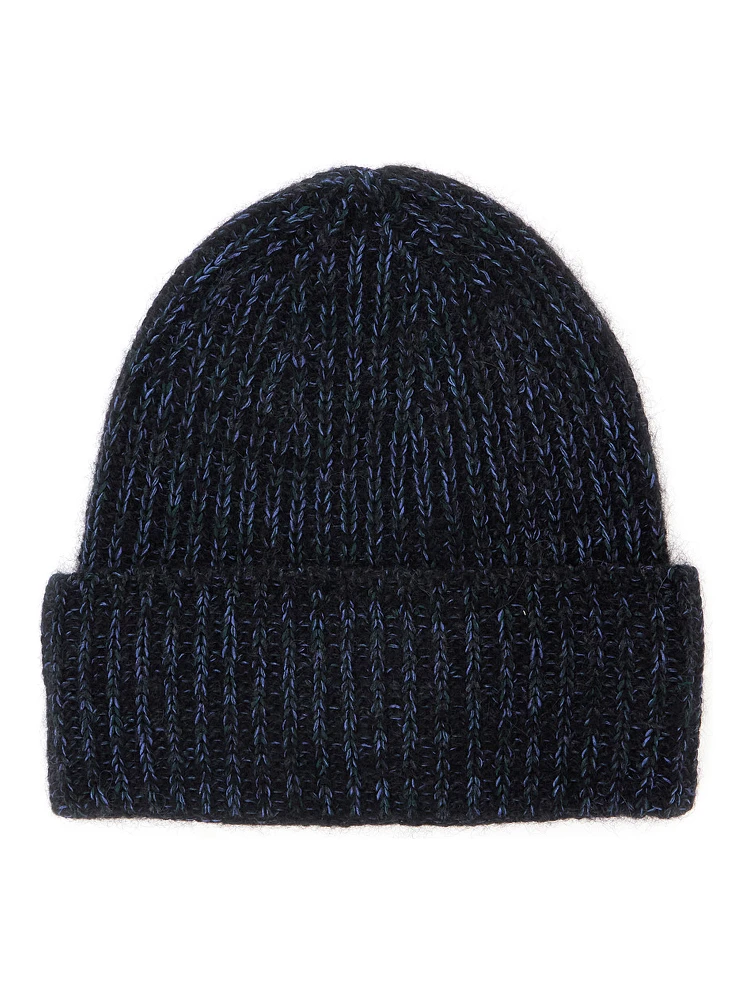 blue Hat with brim and fold in wool Blend men