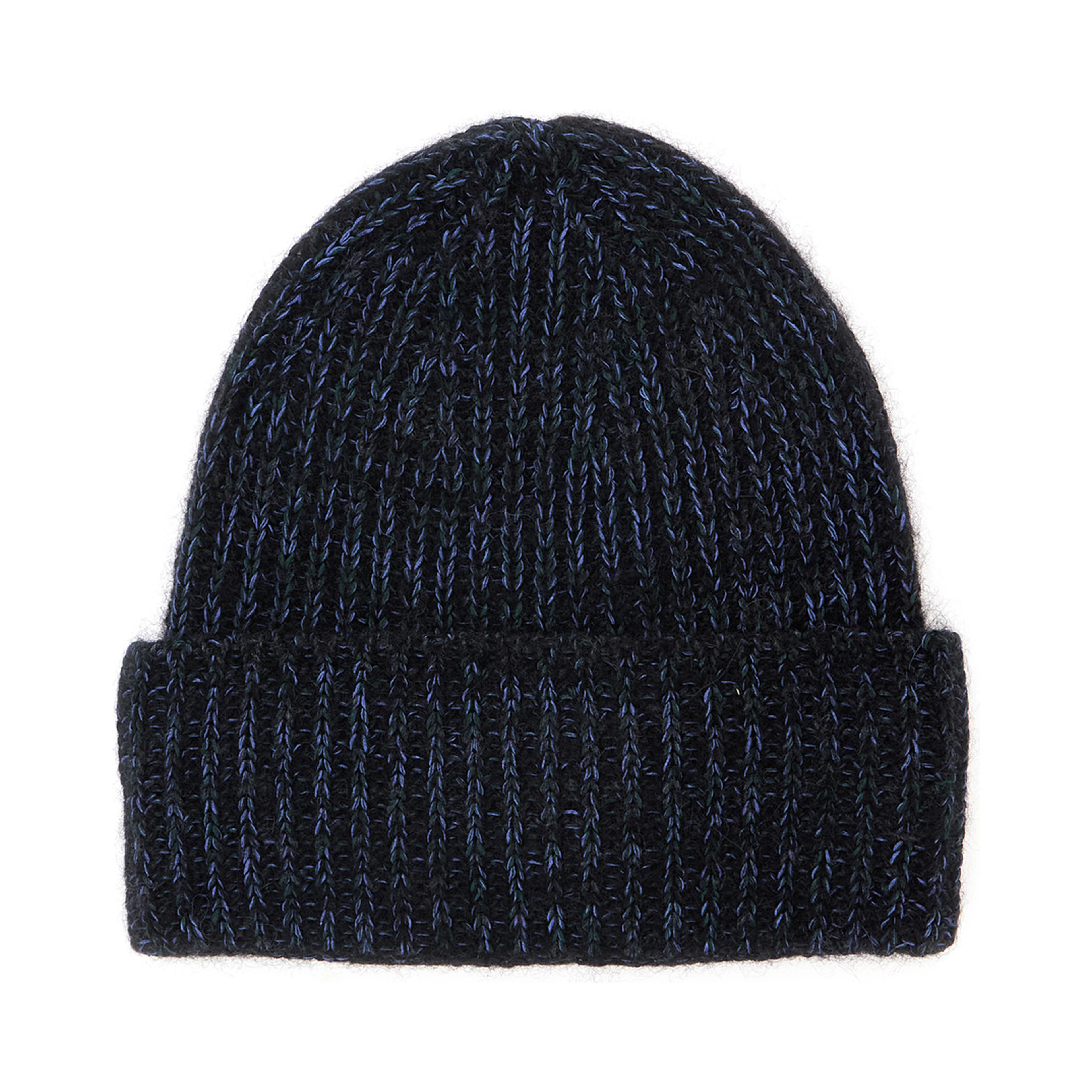 blue Hat with brim and fold in wool Blend men