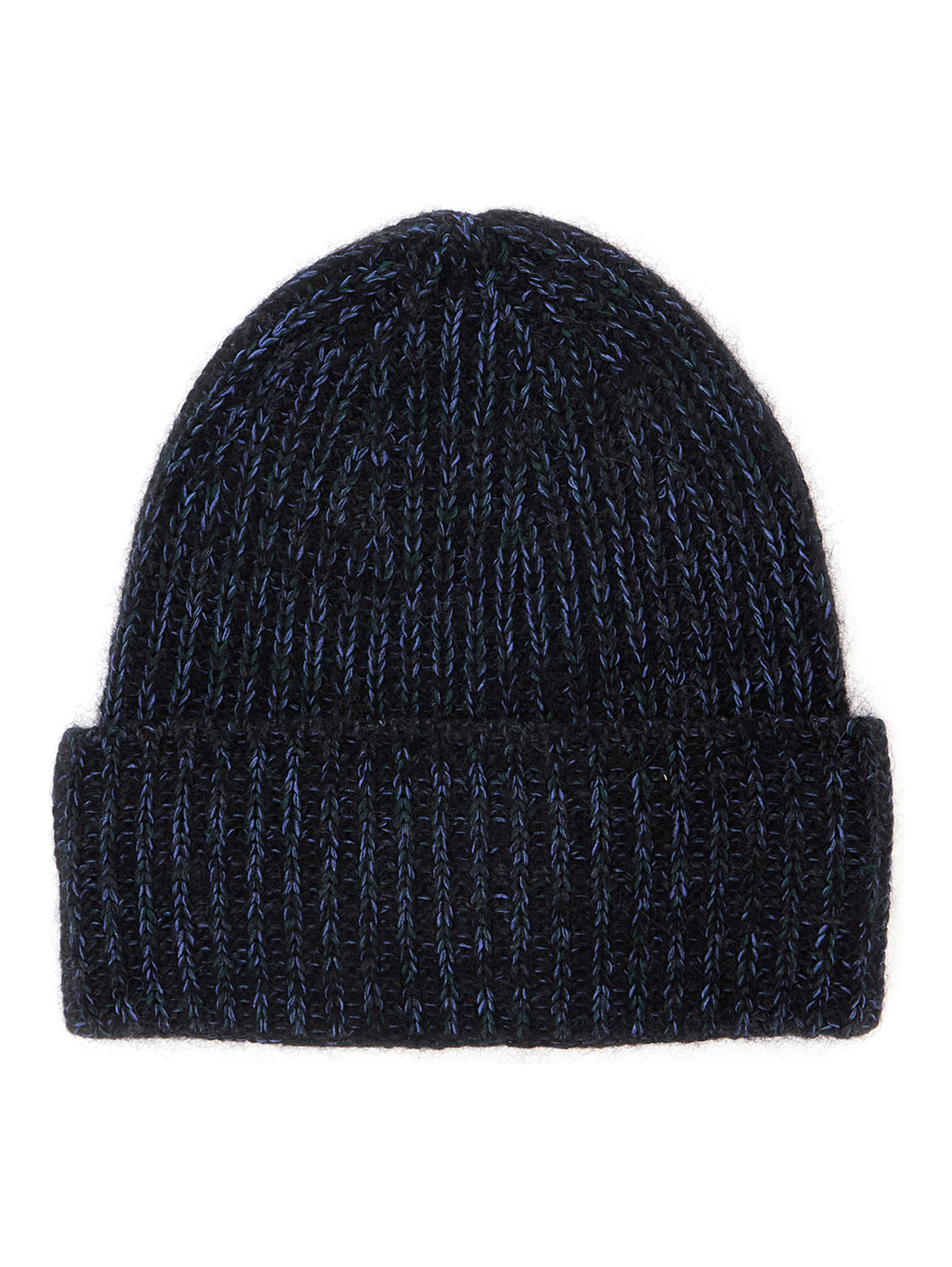 blue Hat with brim and fold in wool Blend men