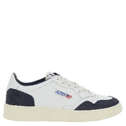 Sneaker Medalist Low Top with Logo Patch on the Tongue and Blue Suede Details Men