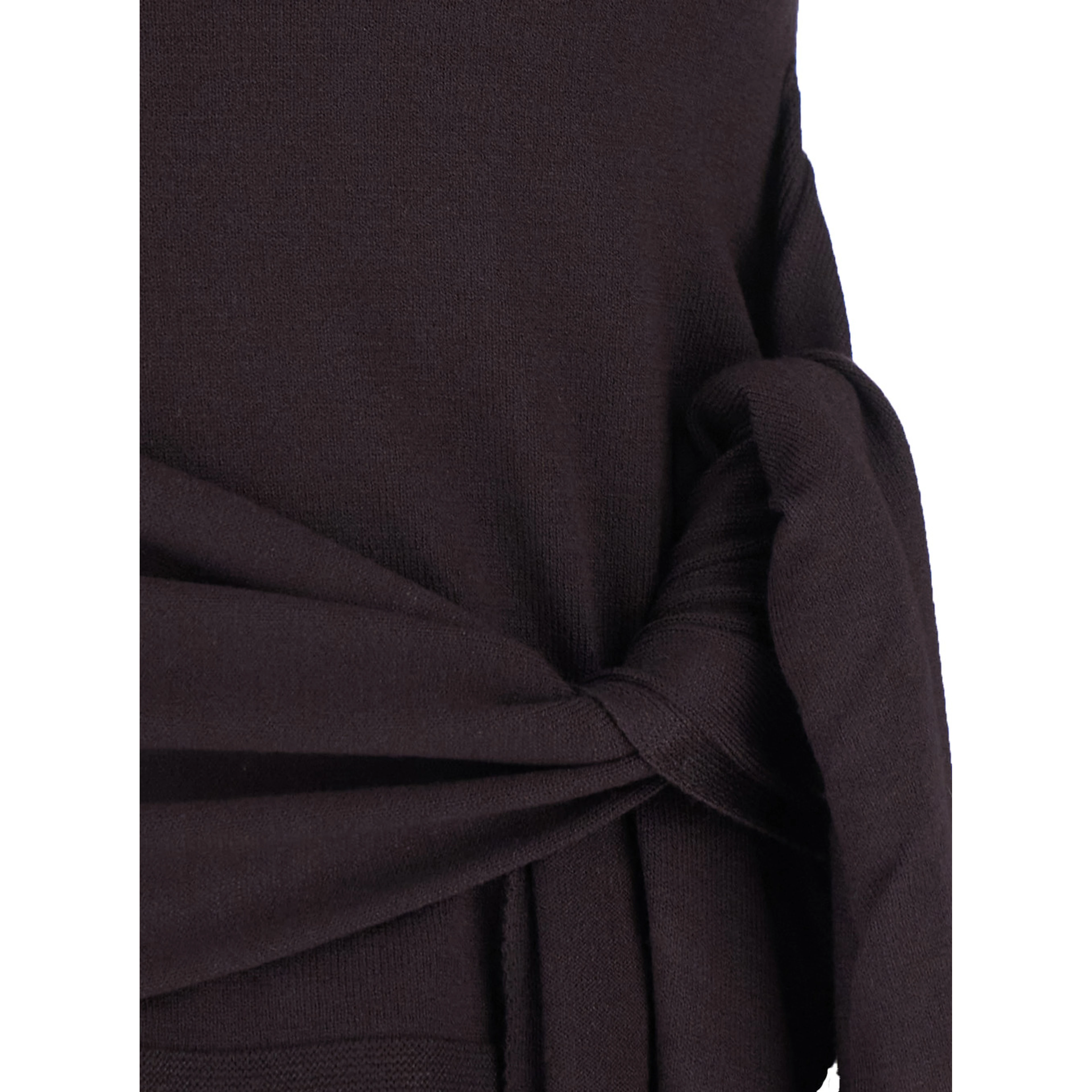 brown Top with cutout details and tie waist in viscose for women