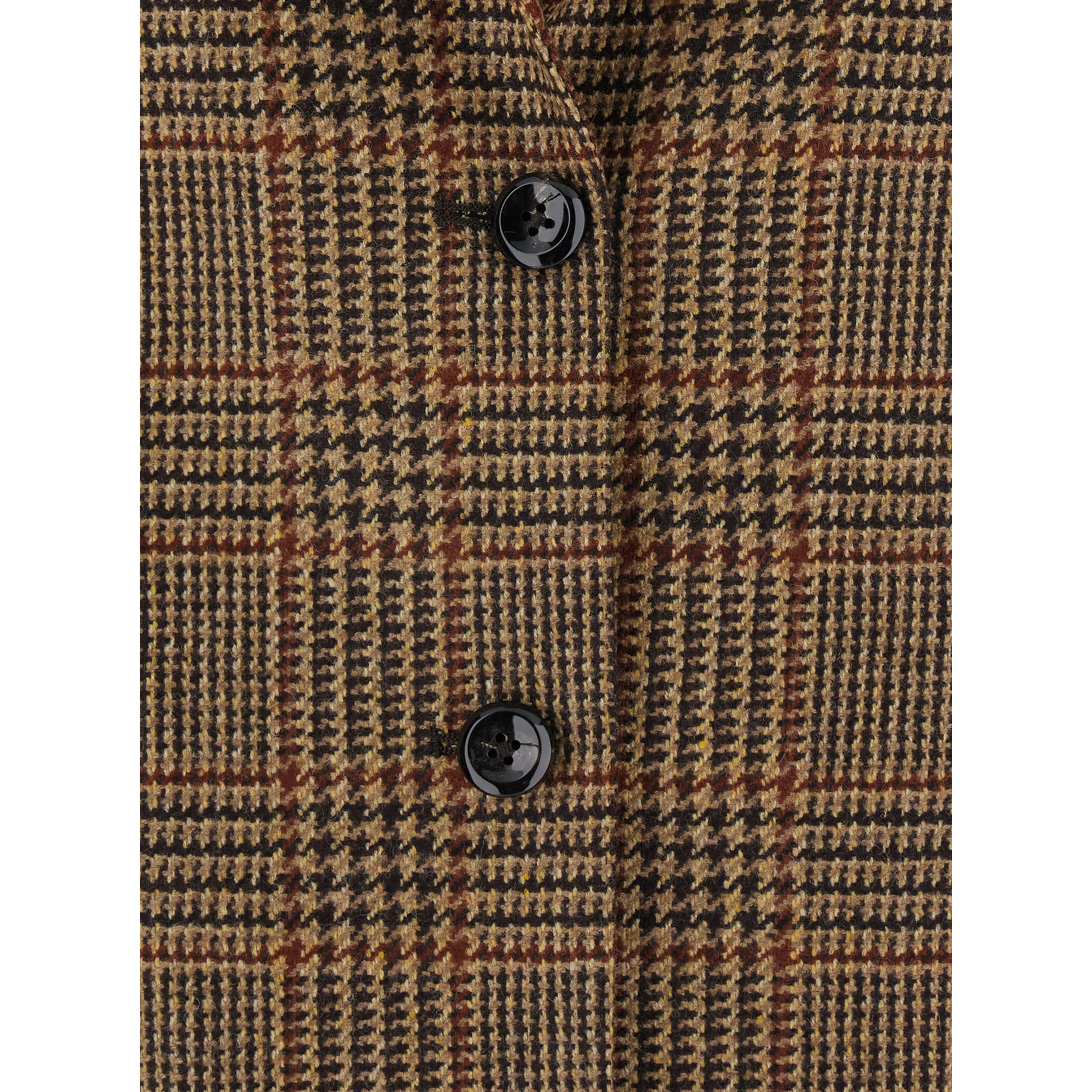 Berta Brown Single-Breasted Jacket with Peak Revers and All-Over Houndstooth Motif in Wool for Men