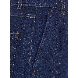 Conico Blue High-Waisted Jeans with Contrasting Stitching in Denim for Women