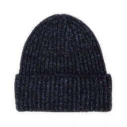 blue Hat with brim and fold in wool Blend men