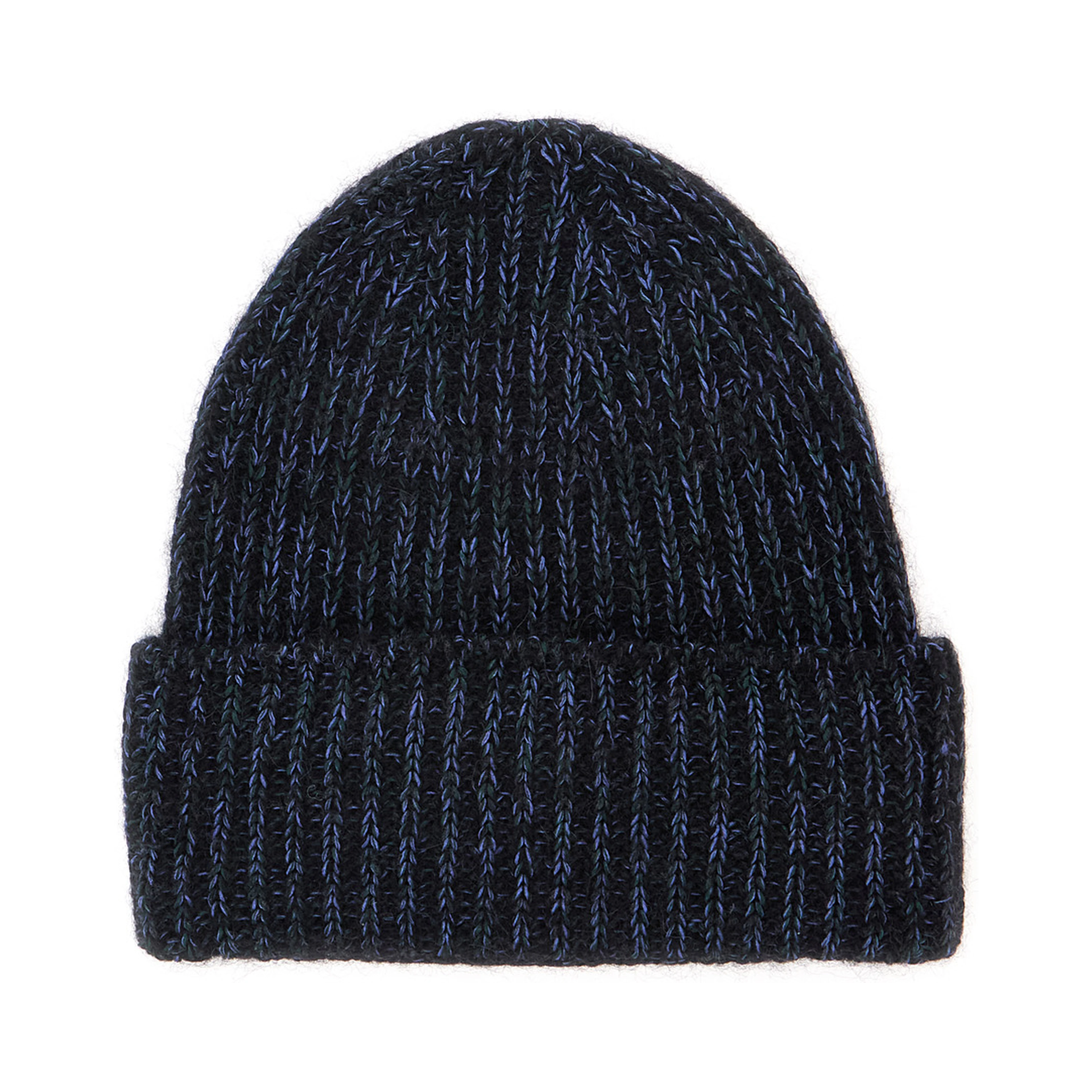 blue Hat with brim and fold in wool Blend men