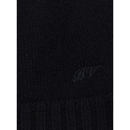 Blue Beanie with Logo lettering embroidery on the front in wool for men