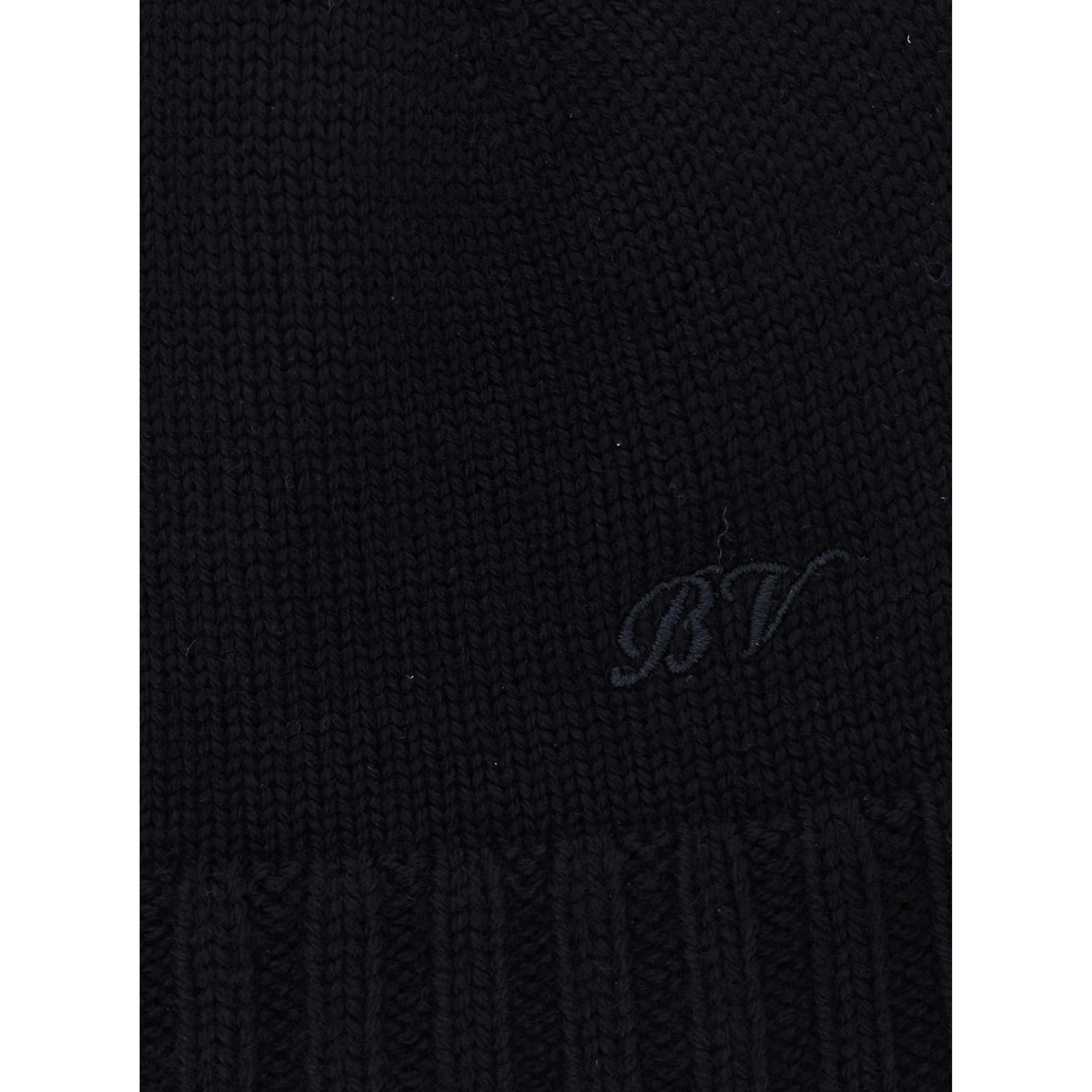 Blue Beanie with Logo lettering embroidery on the front in wool for men