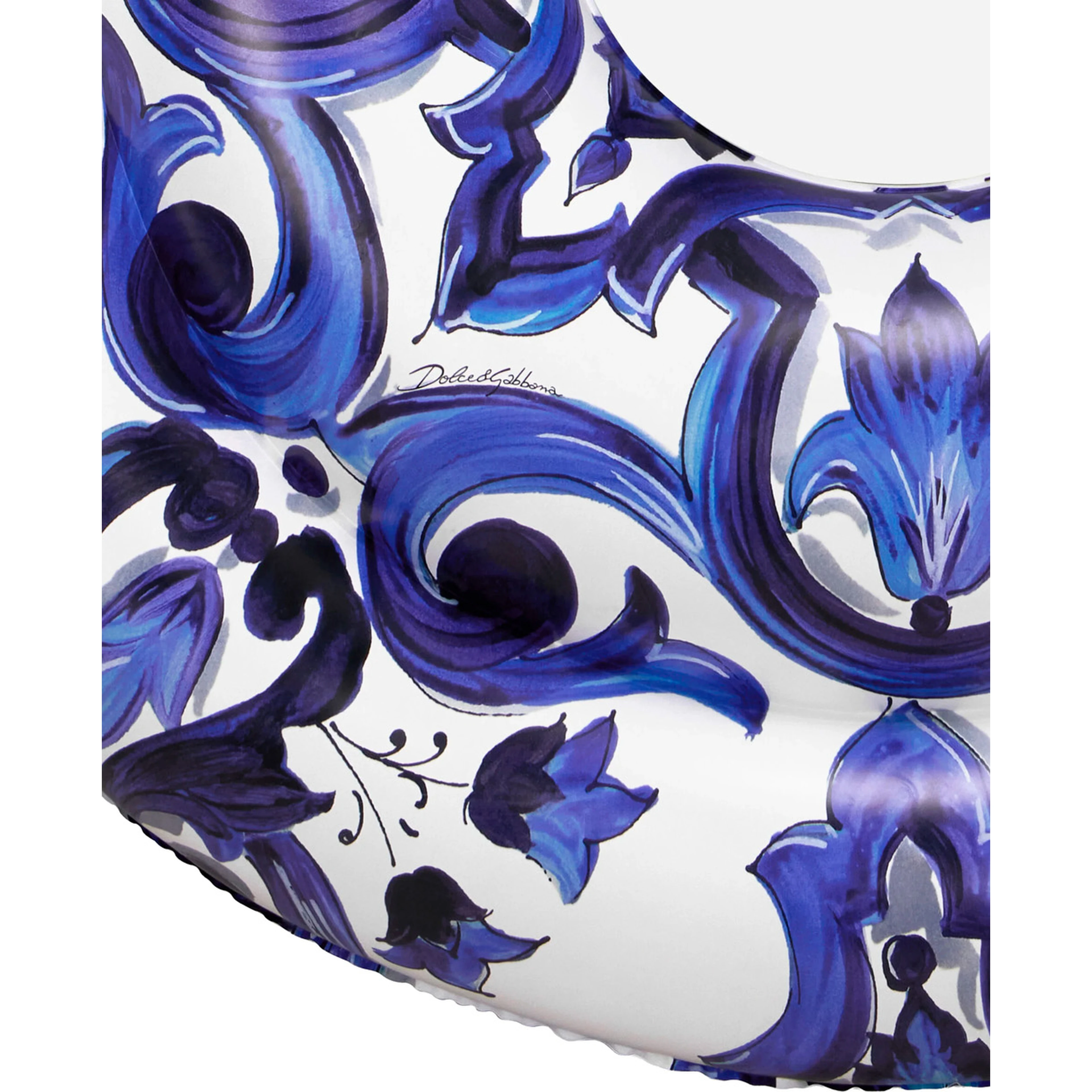 blue Inflatable with all-over majolica print in PVC