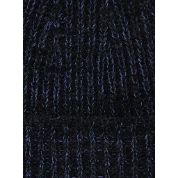 blue Hat with brim and fold in wool Blend men