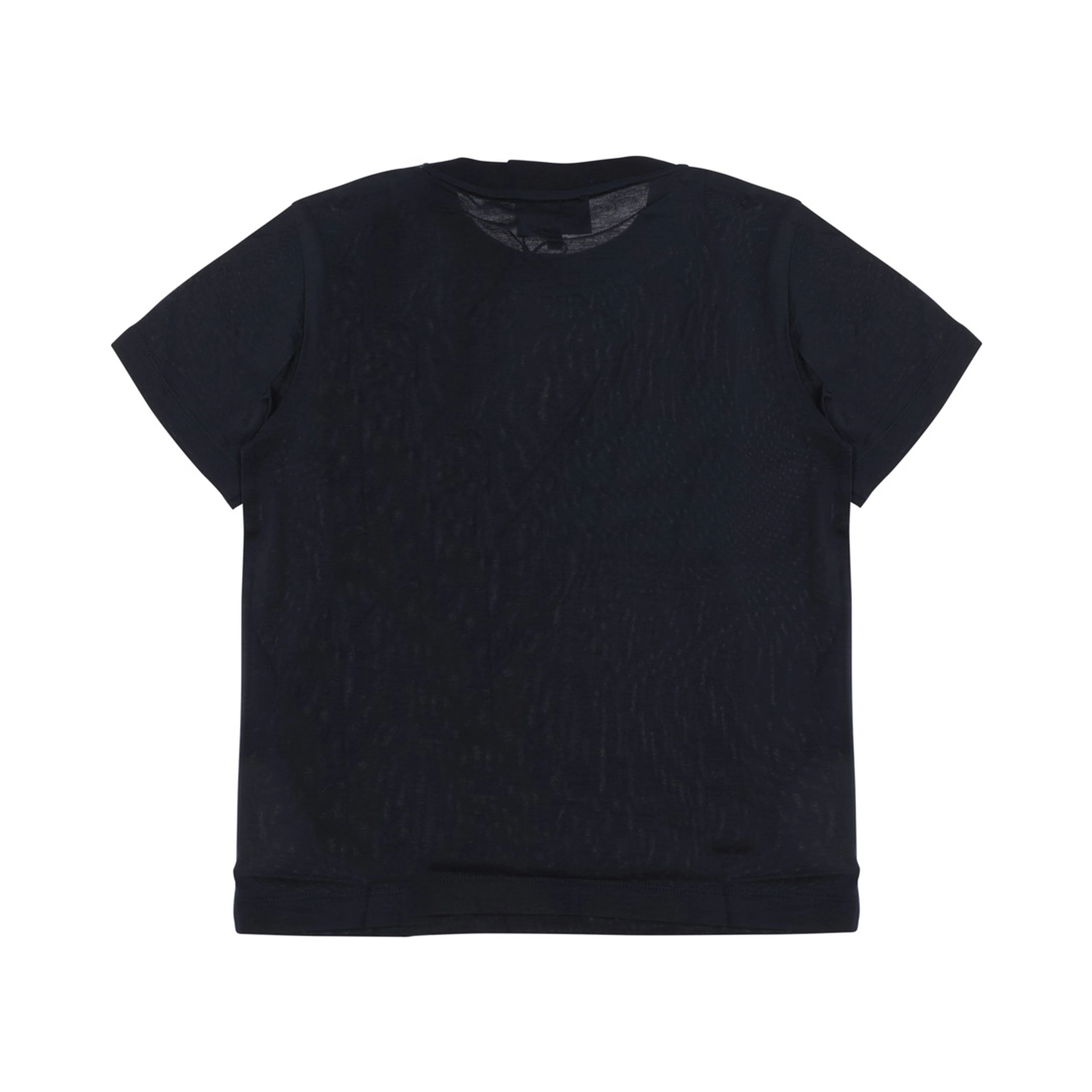 Blue T-Shirt with Round Neck and Logo Embroidery on the Front in Blend Cotton Boy