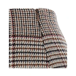 Multicolor Skirt with front slit and prince of wales motif in blend wool for women