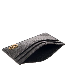 Cardholder GG Marmont with Gg Logo on the Front in Black Leather for Men