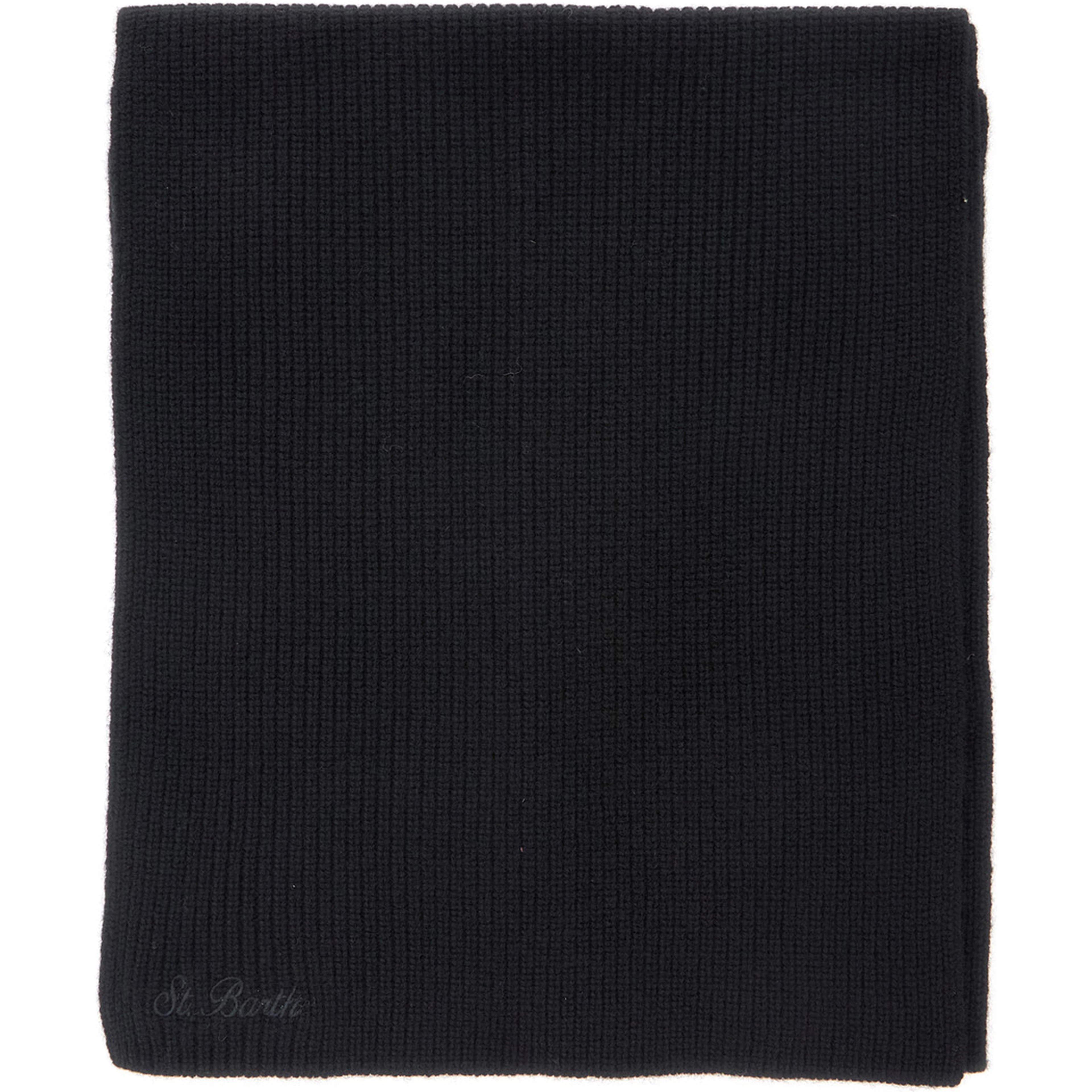 Scarf with elegant design in wool and black color for unisex