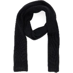 Scarf with elegant design in wool and black color for unisex