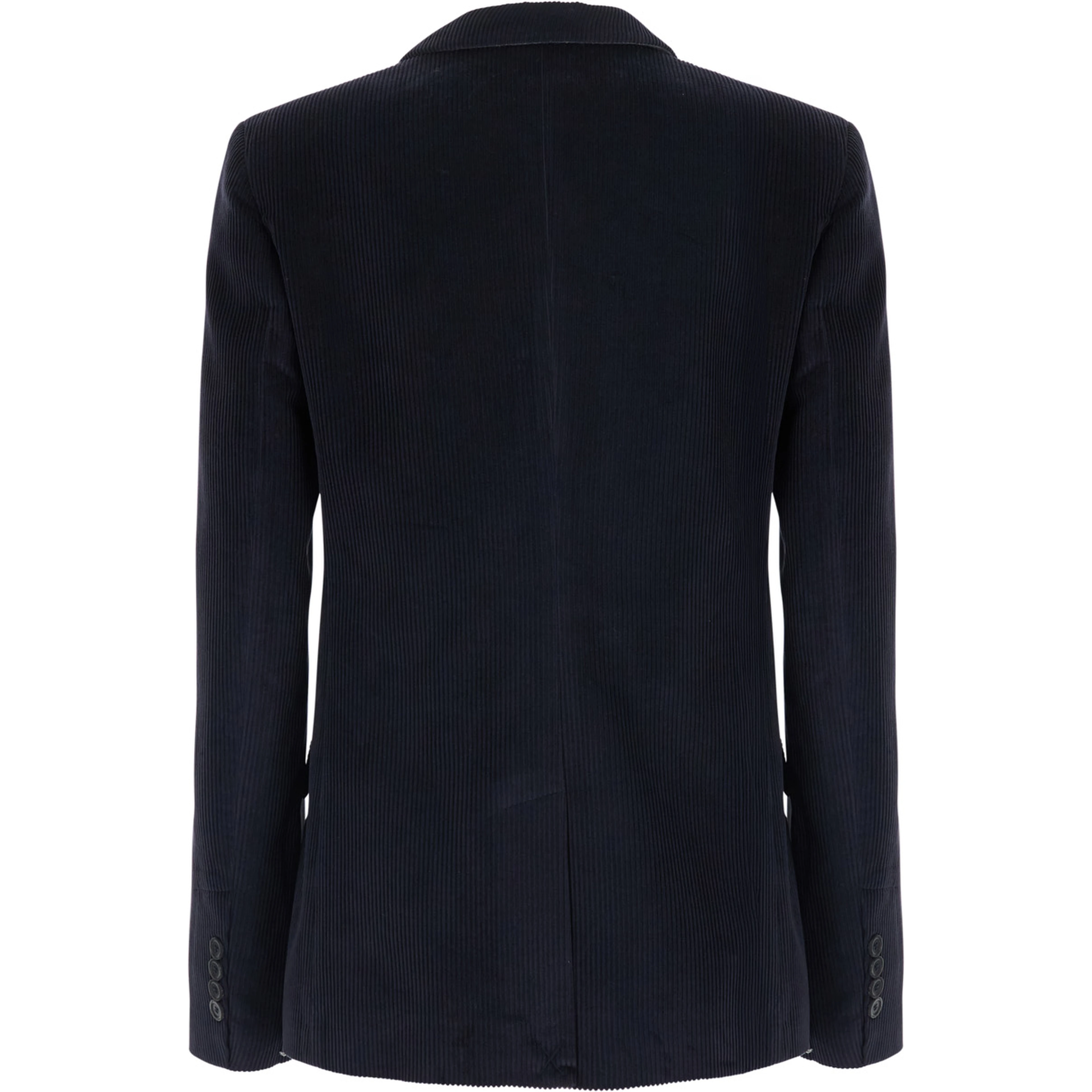 Blue double-breasted Jacket with Peak revers in corduroy for women