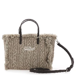 Shoulder bag COLETTE WOOL BRAID N with Tech Fabric and gray color for women