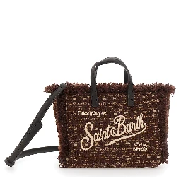 Mini handbag characterized by a tweed design and brown color. Composition in polyester. Unisex.