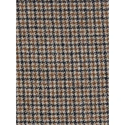 Beige miniskirt with all-over check motif in wool for women