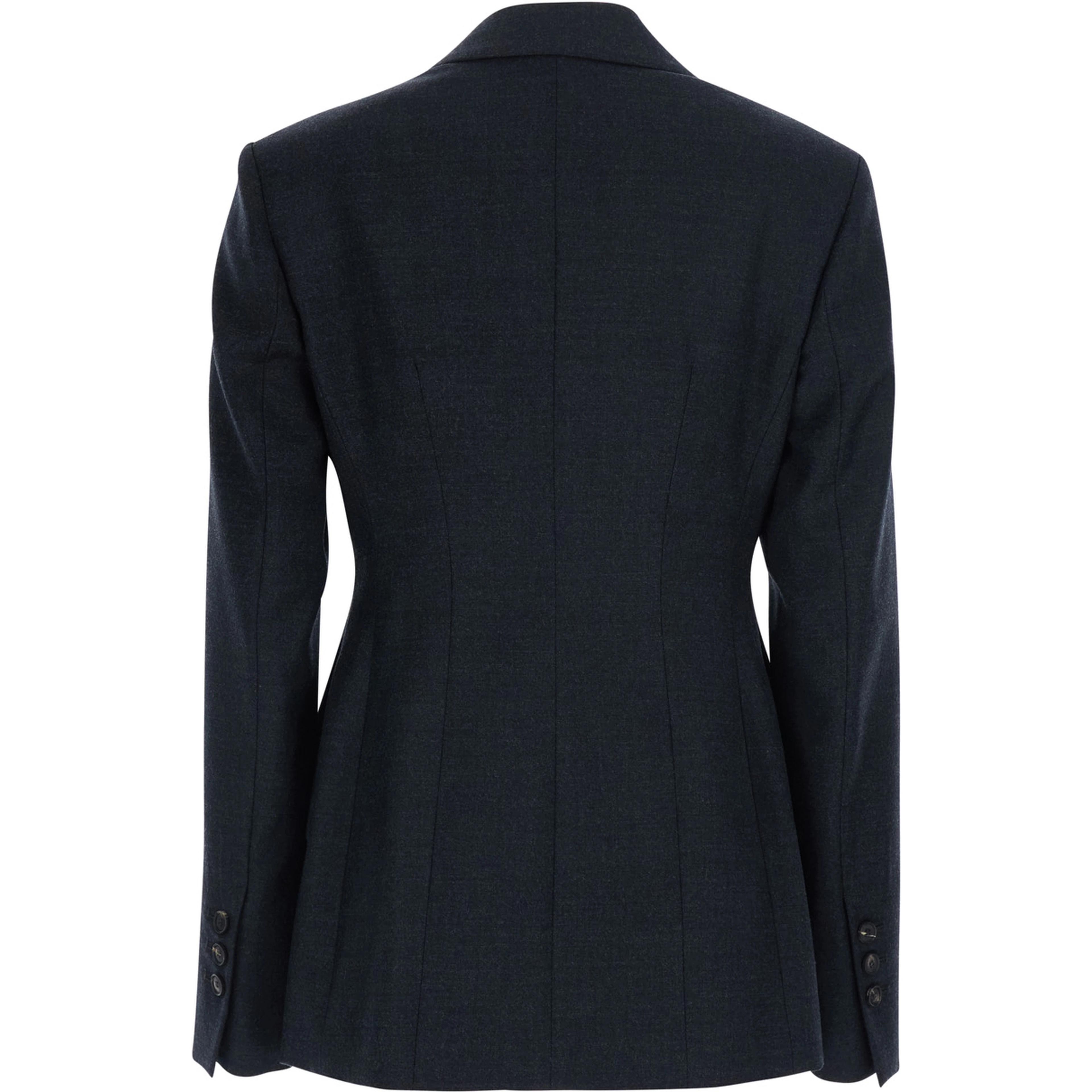 Florence Grey Double-breasted Jacket with Notched revers in wool blend for women