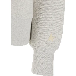 gray Crewneck sweatshirt with glitter logo lettering on the front in cotton for women