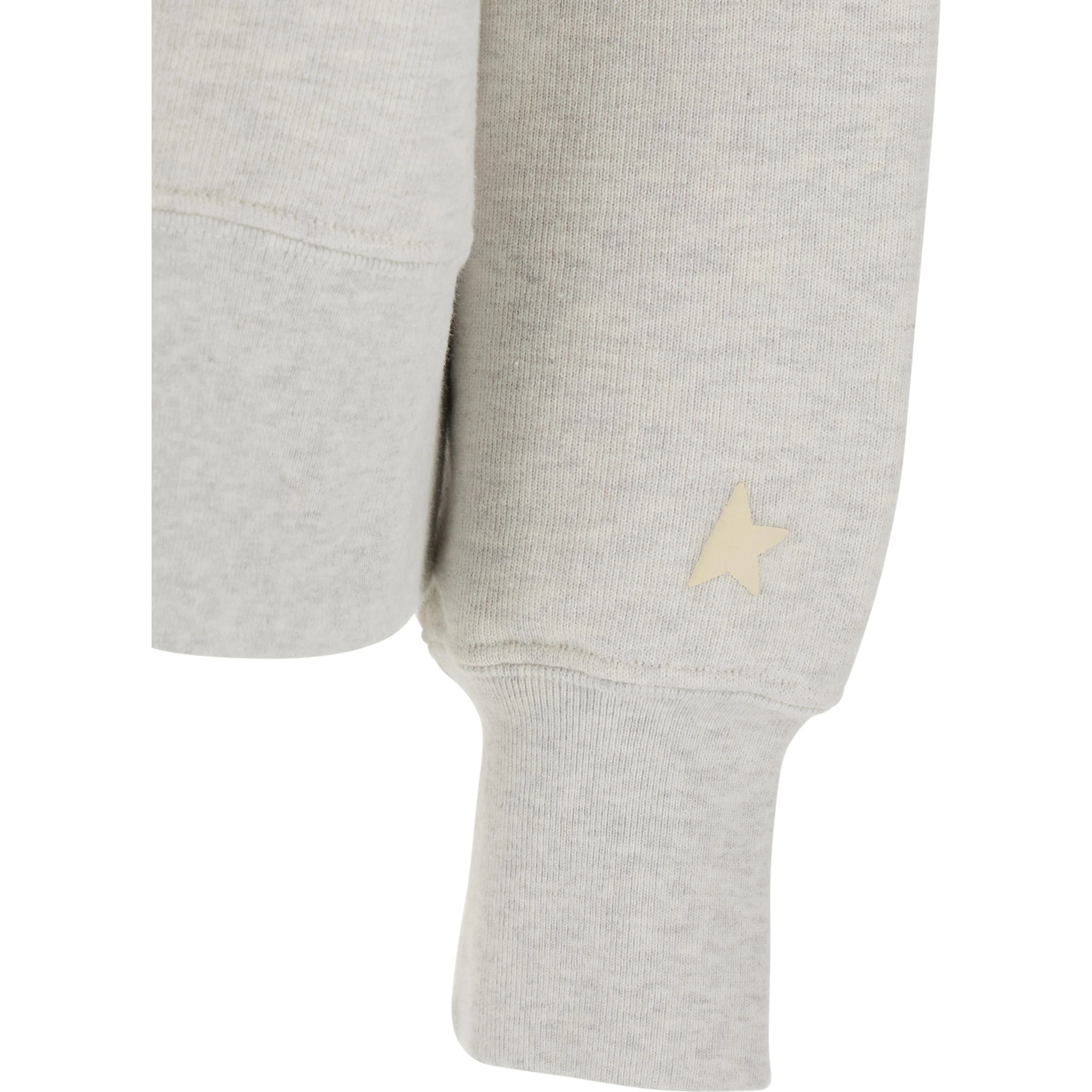 gray Crewneck sweatshirt with glitter logo lettering on the front in cotton for women