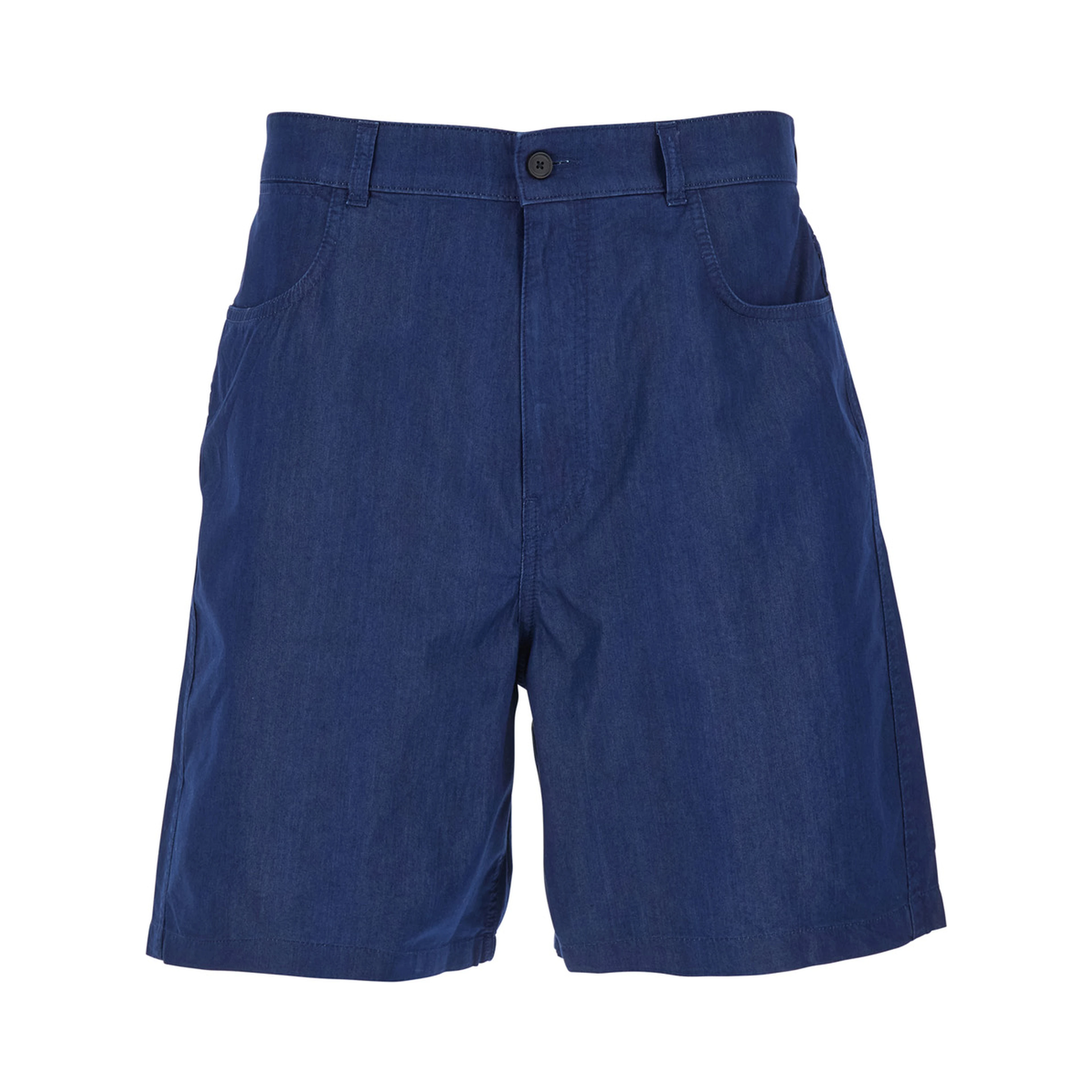 Blue Bermuda Shorts with Logo Print on the Back in Cotton Blend for Men