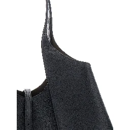 Tote bag with T Timeless Pendant in Black Leather for Women