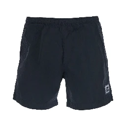 Blue Swim shorts with Logo on the Front in Tech Fabric Men