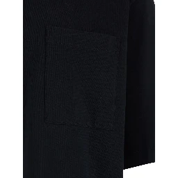 Black T-Shirt with Logo Lettering on the Back in Cotton for Men