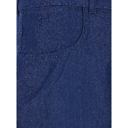 Blue Bermuda Shorts with Logo Print on the Back in Cotton Blend for Men
