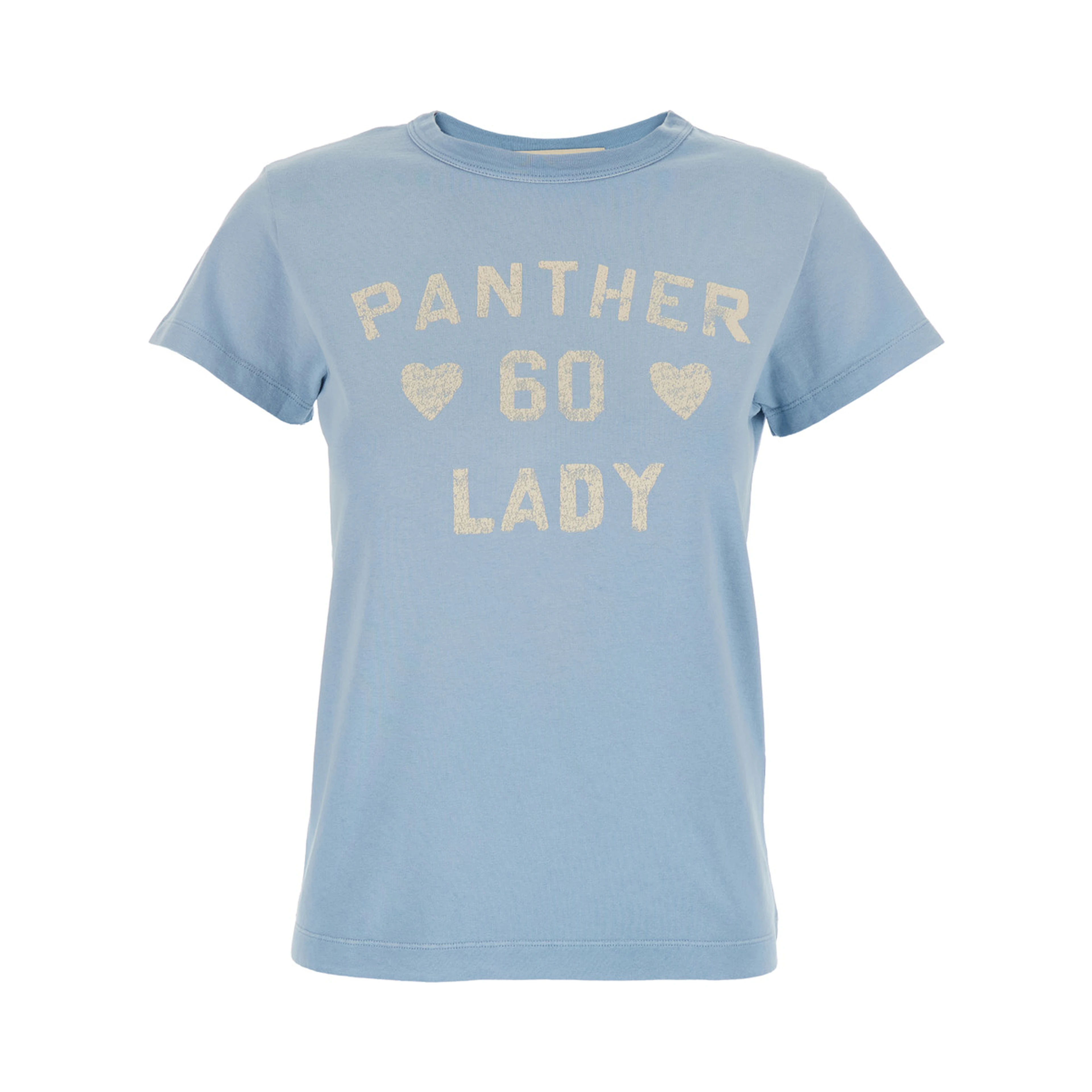 Blue T-Shirt with Maxi Logo on Front and Back in Cotton Jersey for Women