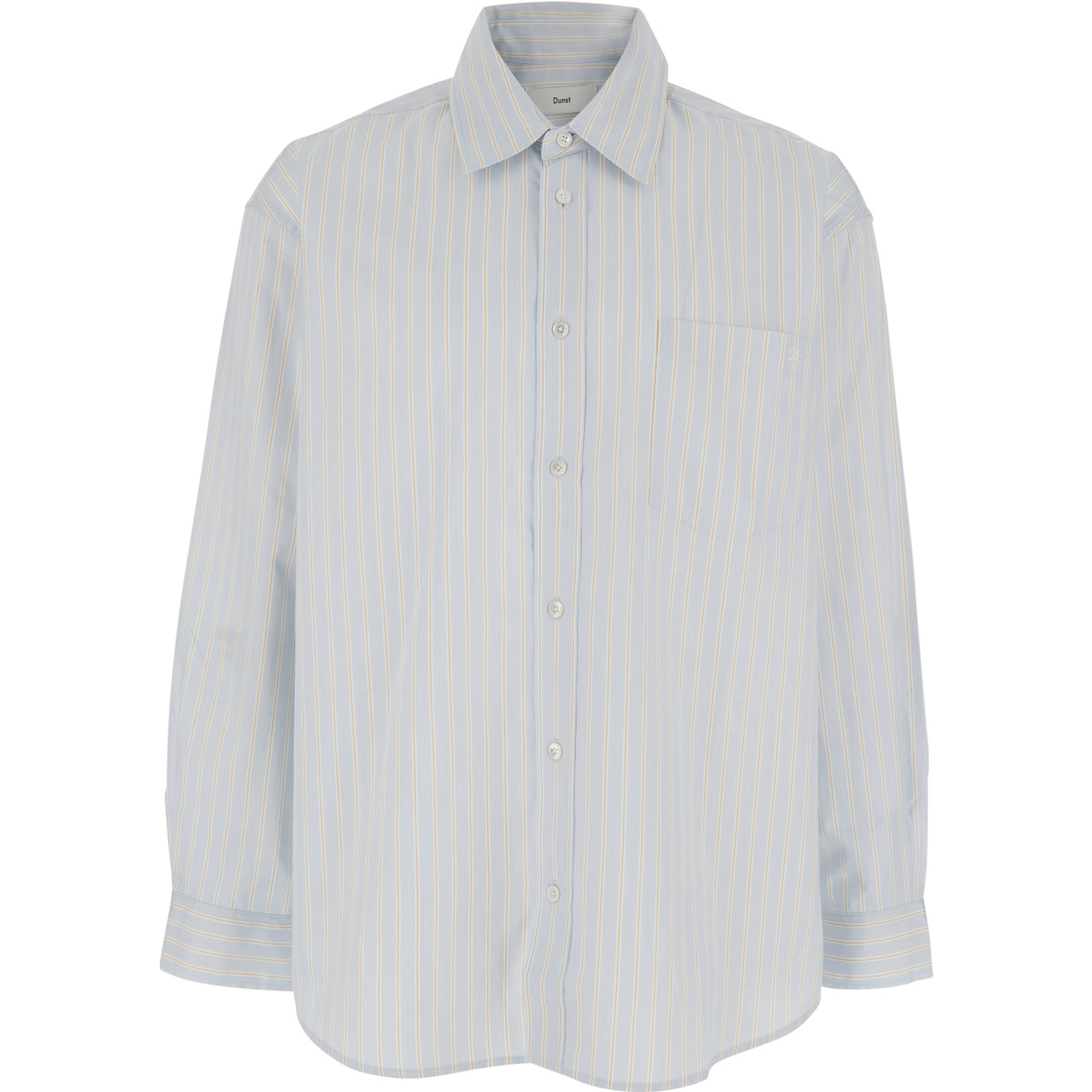 Light Blue Shirt with Classic Collar and Striped Cotton for Men