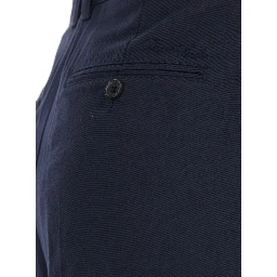 Blue Pants with Front Pleats in Cotton Blend for Women