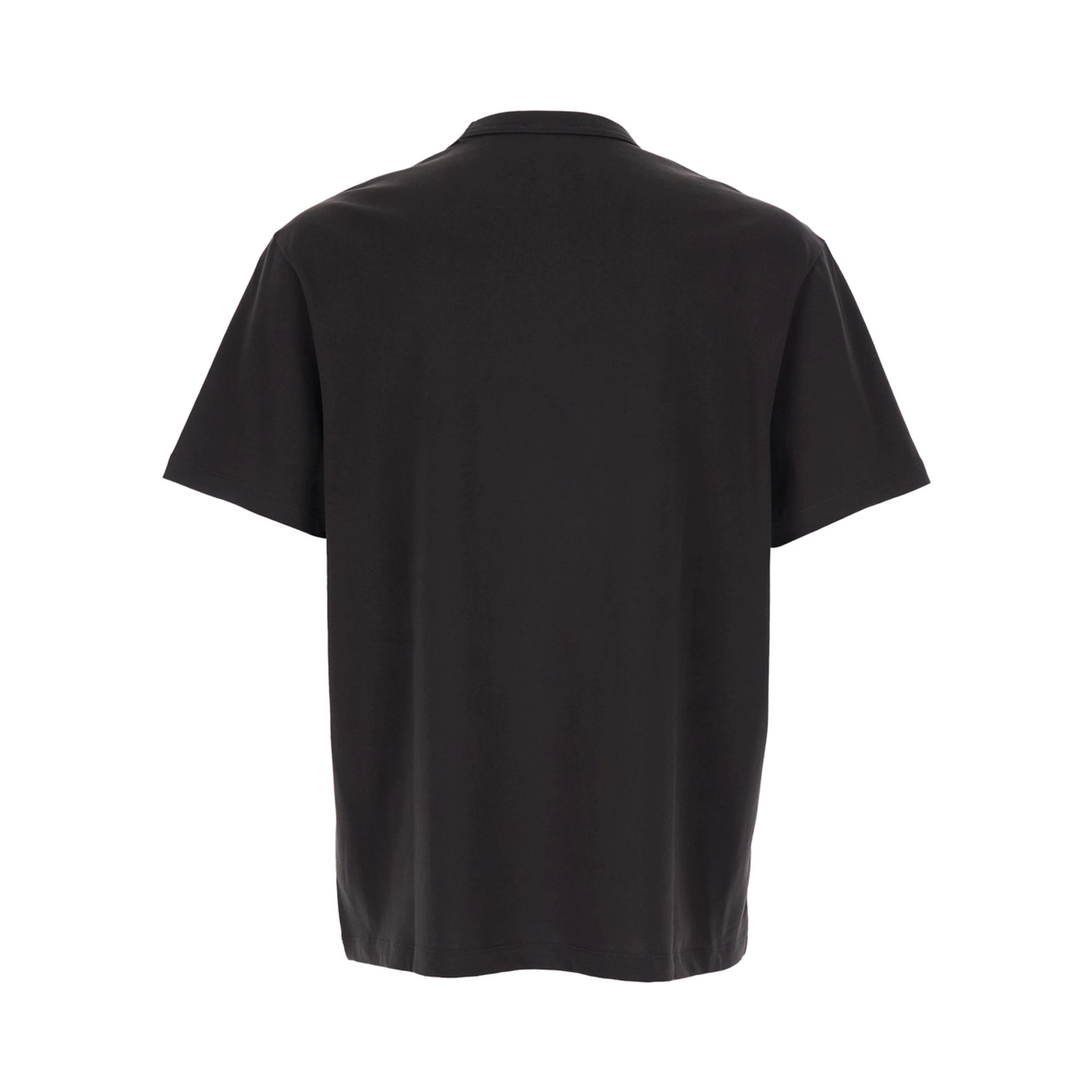 Brown Crew Neck T-shirt with Front Logo in Cotton Man