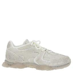 Eris White Low Top Sneakers with Logo Patch on the Tongue in Leather and Fabric Woman